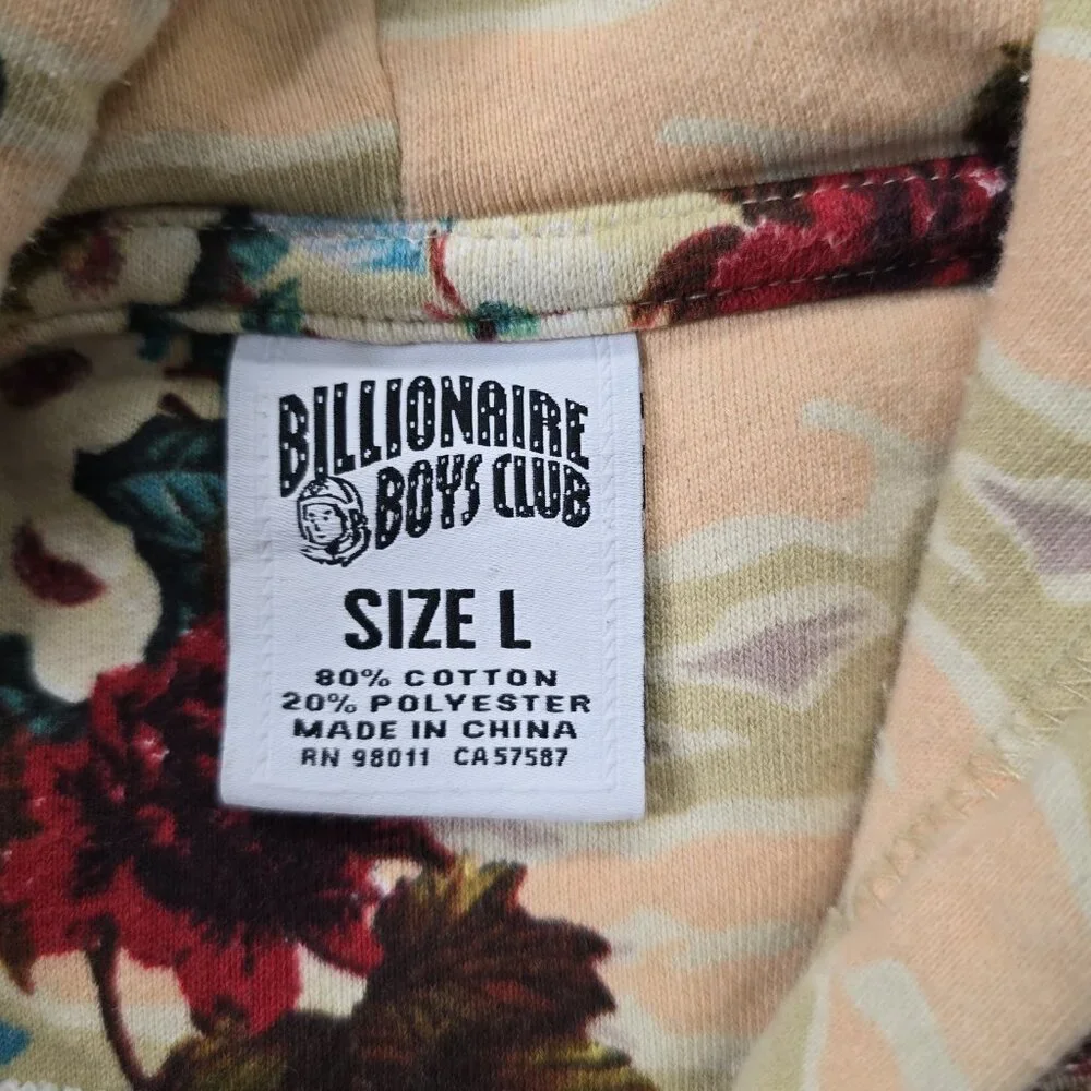 Billionaire Boys Club VINTAGE Floral Hoodie Sweatshirt Size Large